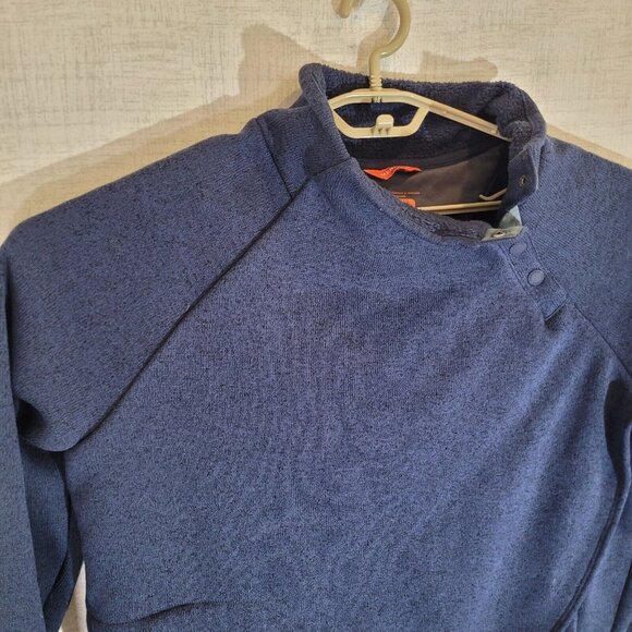 Merrell Sweater Womens XL Blue Pullover Button Collar Pockets Activewear Preppy - Picture 7 of 11